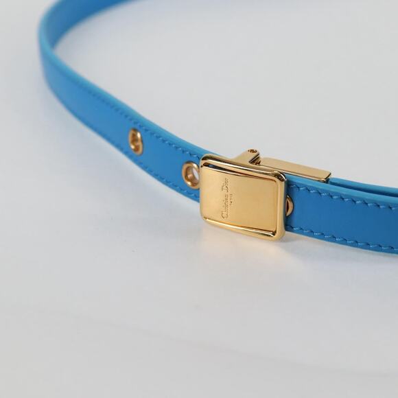 DIOR Bobby East West Shoulder Bag Leather Blue Gold - Picture 8 of 13